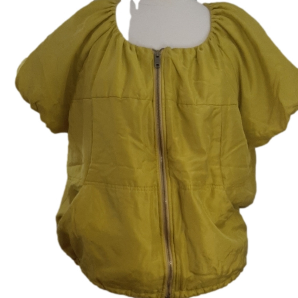Vintage DKNY Neon Yellow Puffy Short Sleeve Jacket